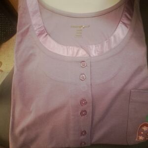 Dreams & Co Purple Button-Up Night Gown